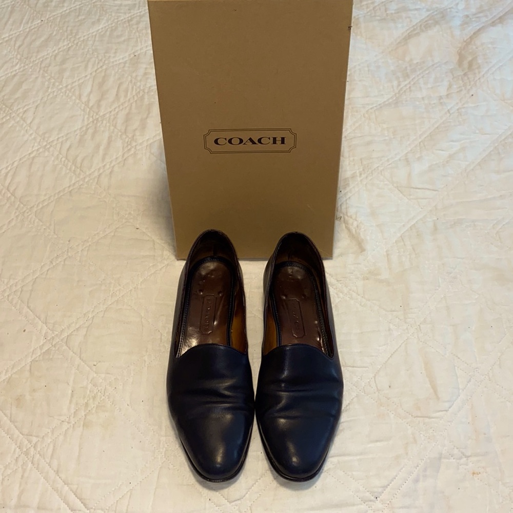 Vintage Coach navy blue loafers